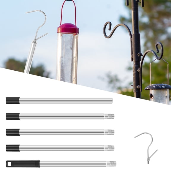 Austok Clothes Hook Pole Adjustable from 34 inches to 76 inches Pick up Clothes from High Area Garment Hook Reach Pole Used for Closet Ceiling Strong Yet Lightweight