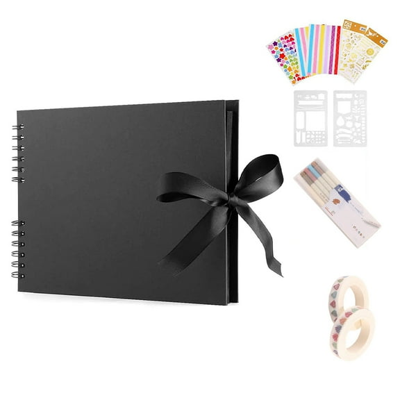 Austok DIY Scrapbook Photo Album, with Pens and Stickers, with Scrapbooking Kits Suitable for Anniversary, Travelling, Family, Graduation Gift for Boyfriend Couples