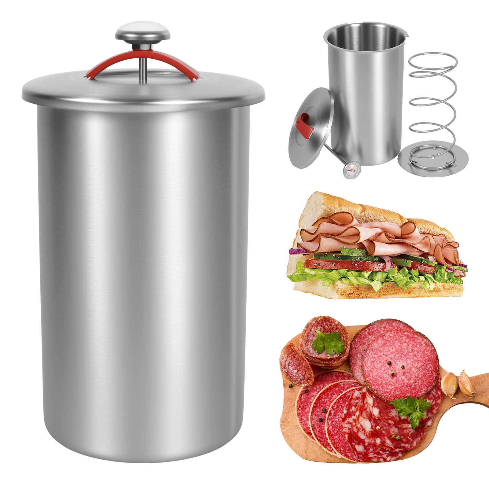 Austok Deli Meat Press Mold Make Your Own Healthy Homemade Ham with This Stainless Steel Lunch Meat Press Our Ham Maker Includes Thermometer