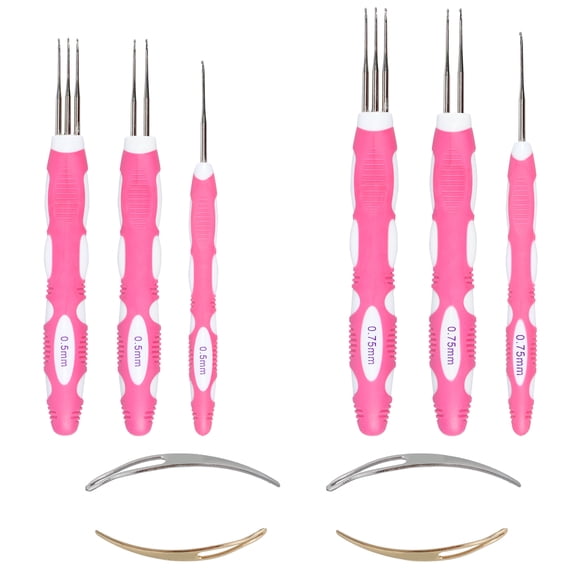Austok Dreadlocks Crochet Hooks Light-Weight Dreadlock Crochet Needle Braid Hair Locking Tool with Handle Crochet Hair Weaving Needle for Haircut