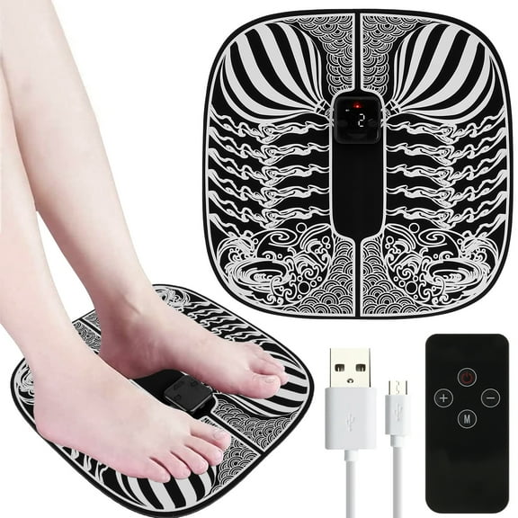 Austok EMS Reshaping Foot Massager Mat Pad, Portable Foot Massage Mat, Muscle Blood Circulation Spa,EMS Feet Massage Machine Electric with 6 Massage Modes and 19 Intensity