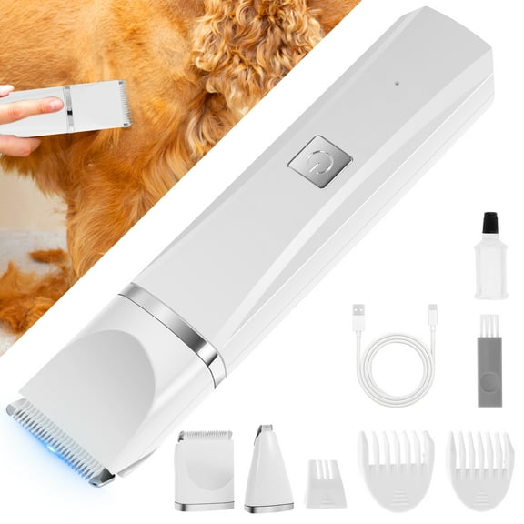 Austok Electric Pet Hair Clipper Low Noise Pet Hair Trimmer Shaver Kit USB Rechargeable Cordless Cat Paw Trimmer Portable Dog Cat Hair Clipper Grooming Kit for Pet Cat Dog