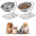 thumbnail image 1 of Austok Elevated Cat Bowls 15 Degree Inclined Stainless Steel Cat Bowls Detachable Metal Bracket Ergonomic Design for Healthy Eating Digestion, 1 of 9