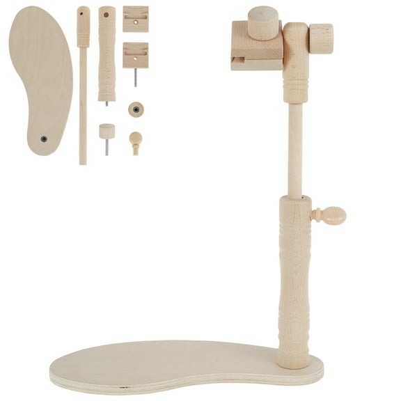 Austok Embroidery Hoop Stand Adjustable Embroidery Hoop Holder Beech Wood Cross Stitch Stand Multipurpose Embroidery Frame Stand for DIY Sewing Arts Crafts Needlework