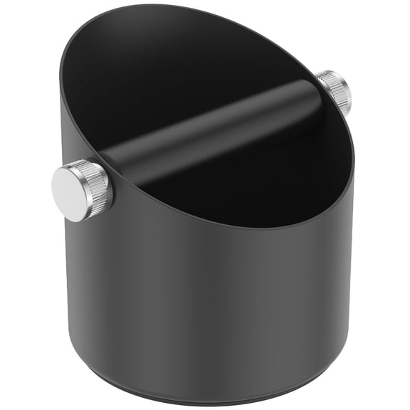 Austok Espresso Knock Box with Non Slip Base Large Capacity Coffee Knock Box Barista Tool Espresso Machine Accessory for Home Office Shop (Black)