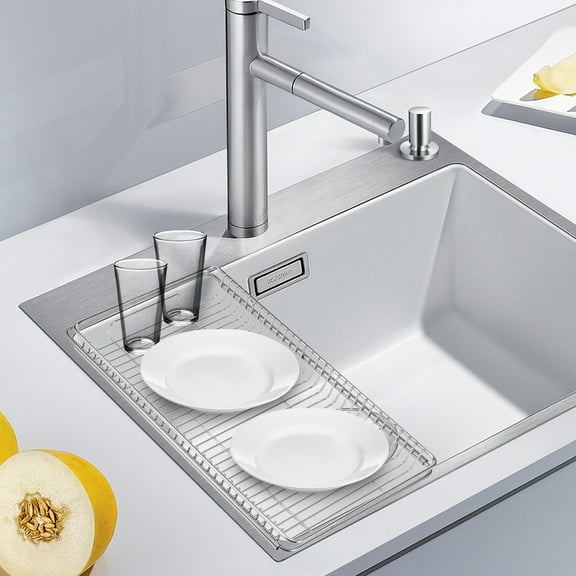 Austok Extendable Dish Drying Rack Over the Sink Dish Drainer 304 Stainless Steel Sink Drainer Rack Space Saving Dish Dryer Rack Multifunctional Dish Strainer for Kitchen Counter Black