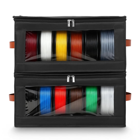Austok Filament Storage Box 2 Pack 3D Printer Filament Storage Container Holds Up to 12 Roll 3D Printing Accessories Holder Rack for Home Office Workshop Studio