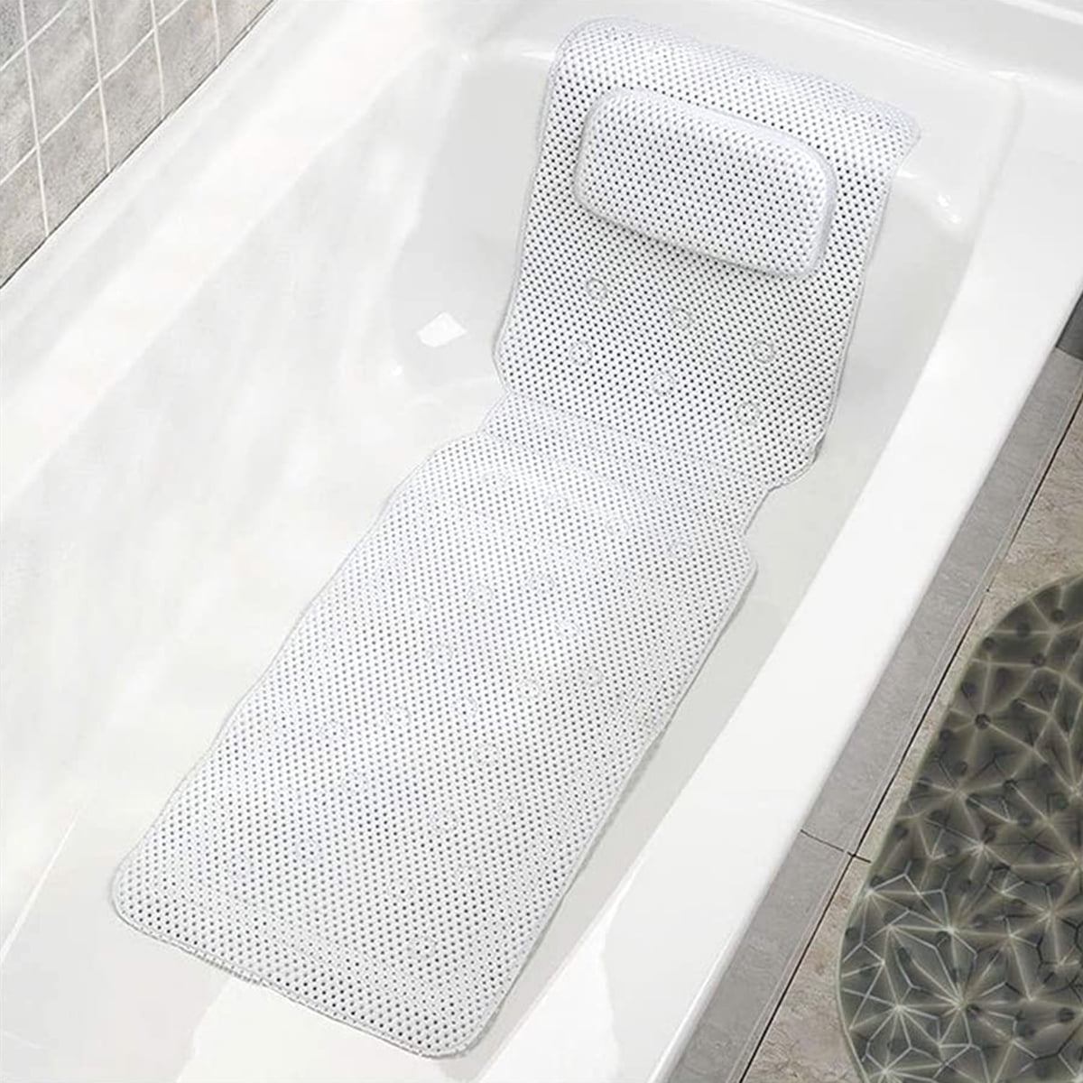 Austok Full Body Bath Pillow,Bathtub Head Neck Support Spa Pillow Bathtub Pillow Body Spa Bath ...