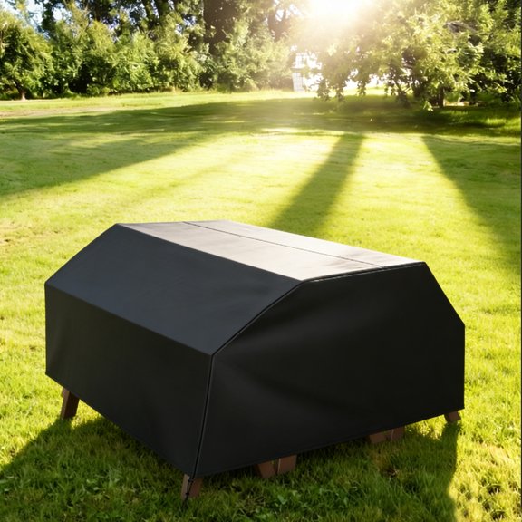 Austok Garden Picnic Table Cover with Drawstring Waterproof Oxford Cloth Outdoor Camping Table Bench Cover Machine Washable for All Season