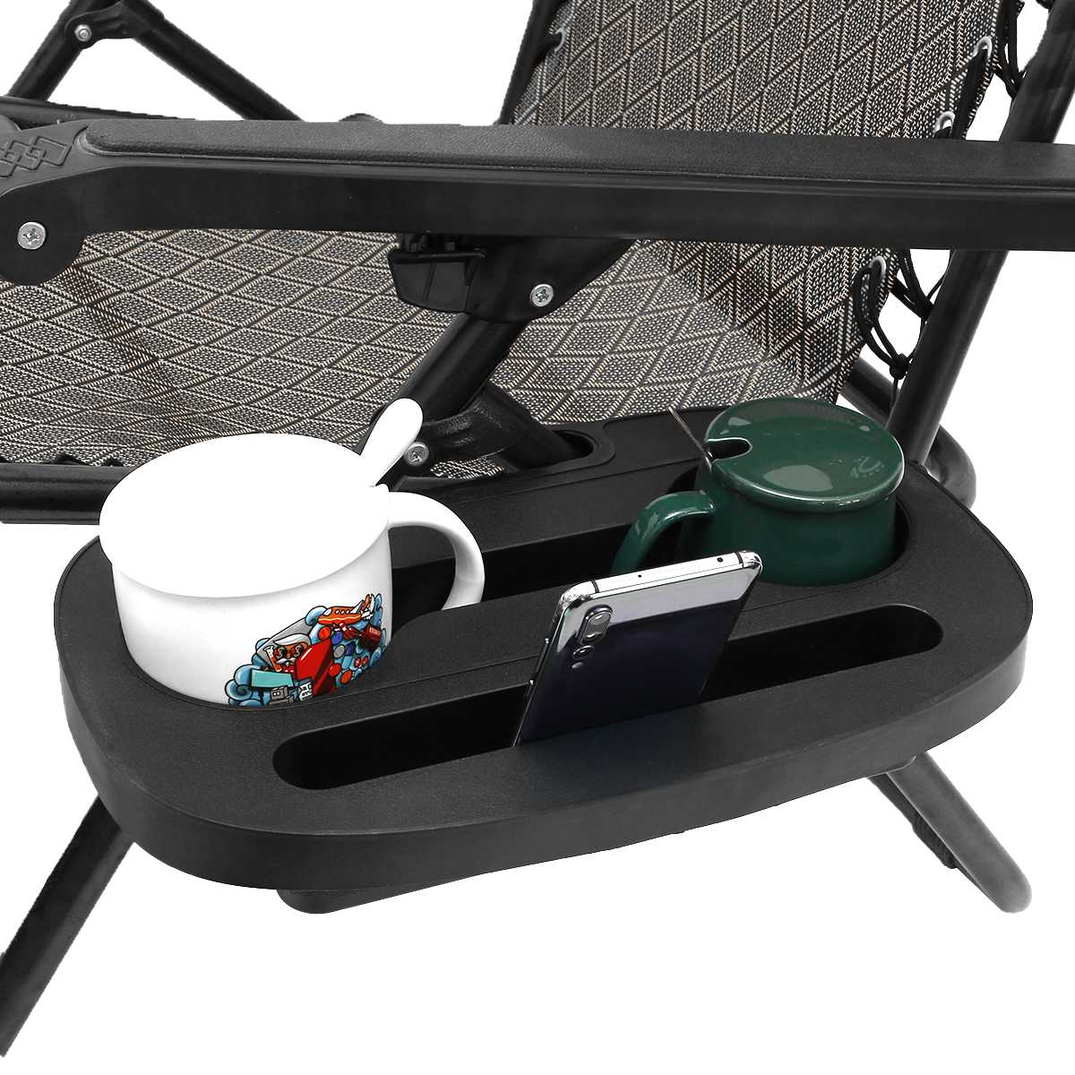 Austok Gravity Chair Tray Plastic Lounge Chair Cup Holder Foldable