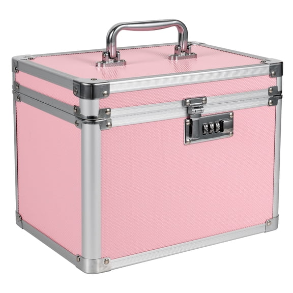 Austok Lockable Medicine Box with 3 Digit Combination Lock Lockable Storage Box for Medication for Valuable 9.96x7.09x7.79in for Home Travel Dorm