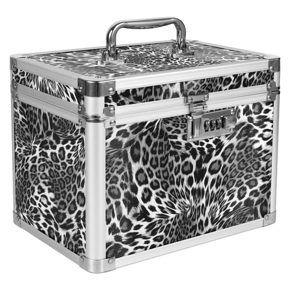 Austok Lockable Medicine Box with 3 Digit Combination Lock Lockable Storage Box for Medication for Valuable 9.96x7.09x7.79in for Home Travel Dorm