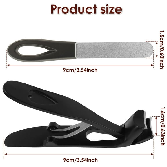 Austok Nail Clippers for Seniors Angled Head Ergonomic Toenail Clippers with Wide Jaw Opening Functional Fingernail Clippers with Nail File Convenient Nail Trimmer for Men Women