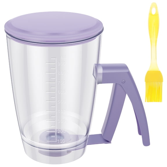 Austok Pancake Batter Dispenser with Squeeze Handle 30.43 oz Batter Separator Baking Tools for Pancakes Cupcake Waffle Muffin Mix Cake