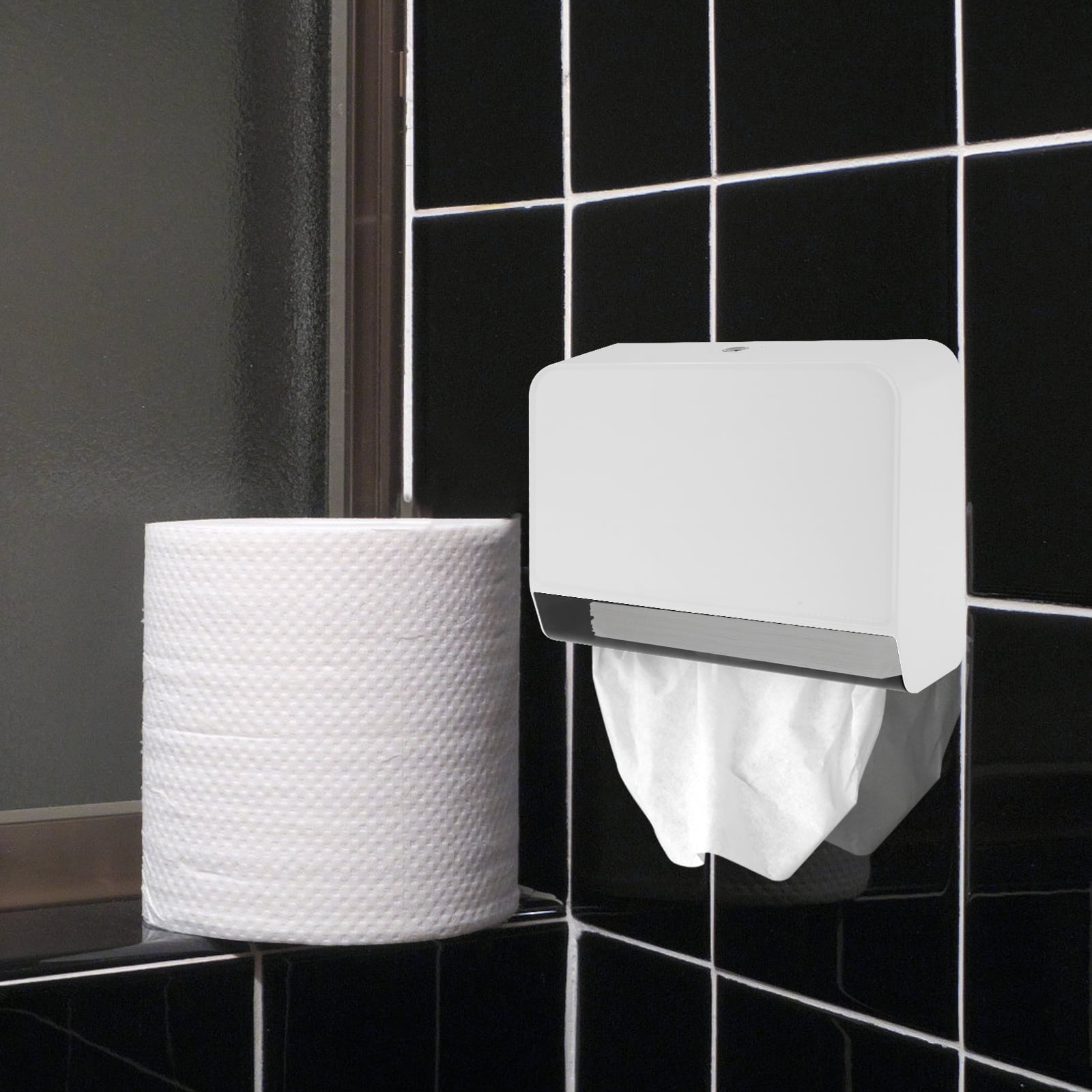 Austok Paper Towel Dispenser Wall Mounted Paper Towel Holder Push and