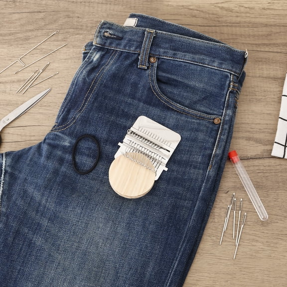 Austok Patch Knitting Kit for Beginners Mini Portable Patch Darning Kit Patchwork Weaving Tool Set for Quickly Sewing Repair Sewing Craft Supplie