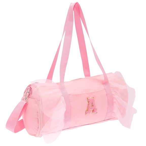 Personalized Initial Dance Bag for Girl Gym Sport Yoga Cheer Dance Bags Present for Teen Girl Cute Letter Kids Ballet Bag Toddler Duffle Tote with Adjustable Shoulder Strap(Pink-A)