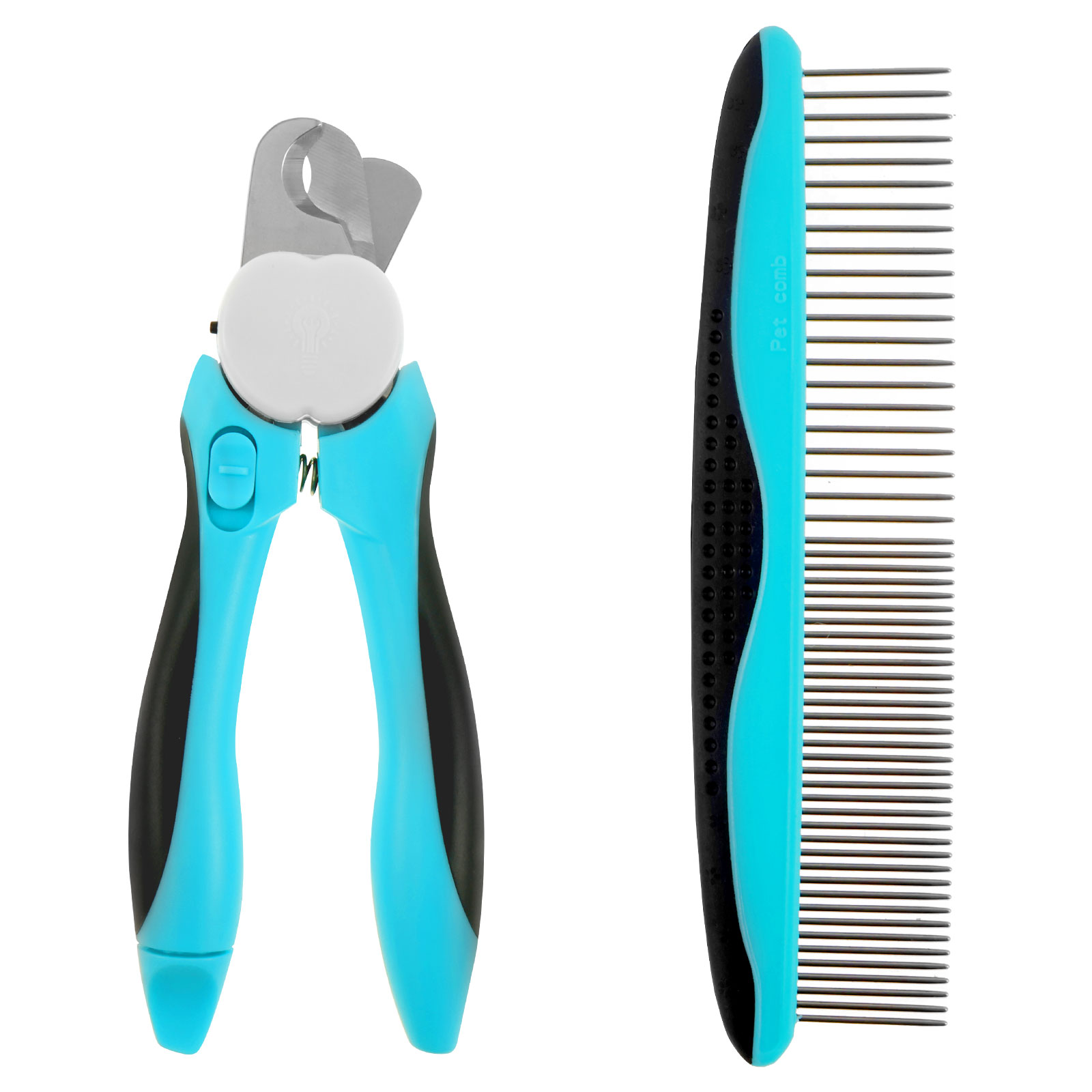 Austok Pet Nail Clipper with LED Light and Pet Comb Professional Dog ...