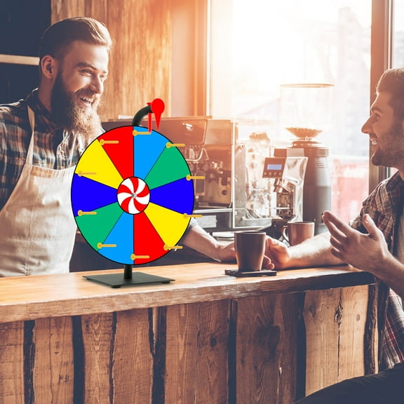 Austok Prize Wheel Tabletop Spinning Prize Wheel Editable Spinning Wheel 10 Slots Color Spin Wheel Dry Erase Spinner Wheel with Dry Eraser and Marker Pen for Fortune Spinning Game Carnival Prizes