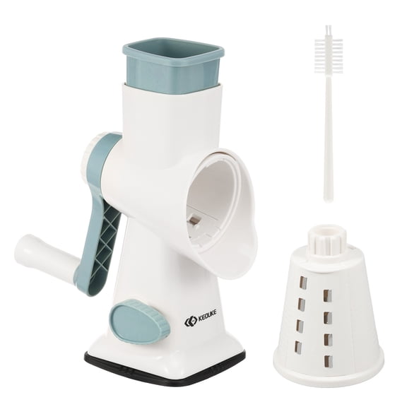 Austok Rotary Ice Shaver Manual White Stainless Steel Blade Quick Labor Saving Handle Safe Stable Suction Base Home Using Snow Cone Machine for Various Ice Cube