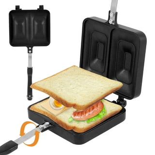 MTFun Hot Sandwich Maker Double-sided Non-stick Easy to Clean Frying Pan  Grilled Sandwich Panini Maker Hot Sandwich Maker Pan Nonstick Aluminum Flip