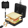 thumbnail image 1 of Austok Sandwich Maker Pan Double Sided Sandwich Grill Pan 2 Compartment Bread Frying Pan Heavy-Duty Aluminum Alloy Sandwich Pan with Handle Non-Stick Sandwich Toaster for Breakfast Toast Waffle, 1 of 9