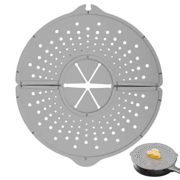 Austok Silicone Splatter Screen Foldable Grease Splash Guard Oil Splatter Guard Dishwasher Safe for 10/11/12 Inch Frying Pan