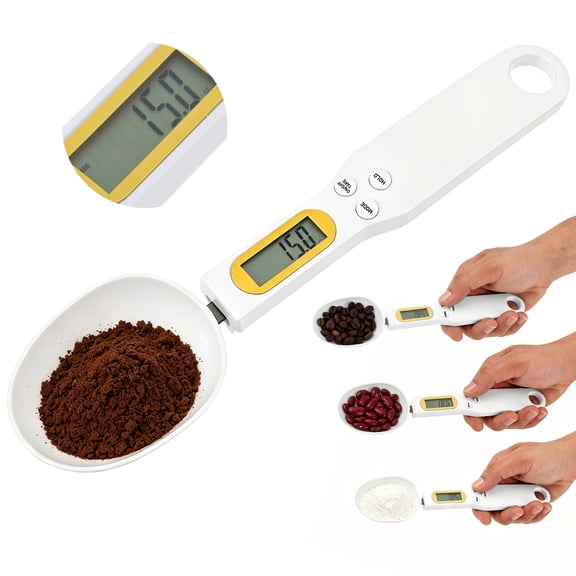 Austok Spoon Scale Digital Weight Gram 0.1g-500g Kitchen Electronic Gram Measuring Spoon Scale with Accurate LCD Display for Dispensing Coffee Bean Milk Flour