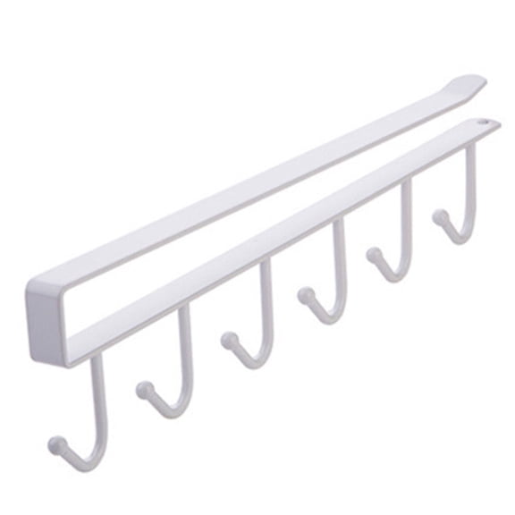 Austok Under Cabinet Mug Hanger,Mug Hook Hanger Under Shelf , 6 Hook Coffee Cup Mug Holder Hanger for Kitchen