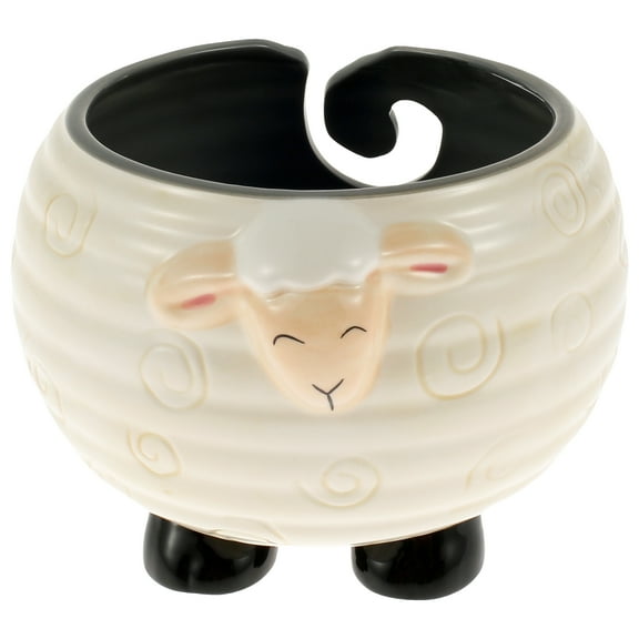 Austok Yarn Bowl Ceramic Knitting Bowl Cute Sheep Shaped Yarn Holder Large Crochet Bowl Lovely Yarn Ball Storage Holder for Crochet Knitting Yarn Tangle Free Knitting Decoration