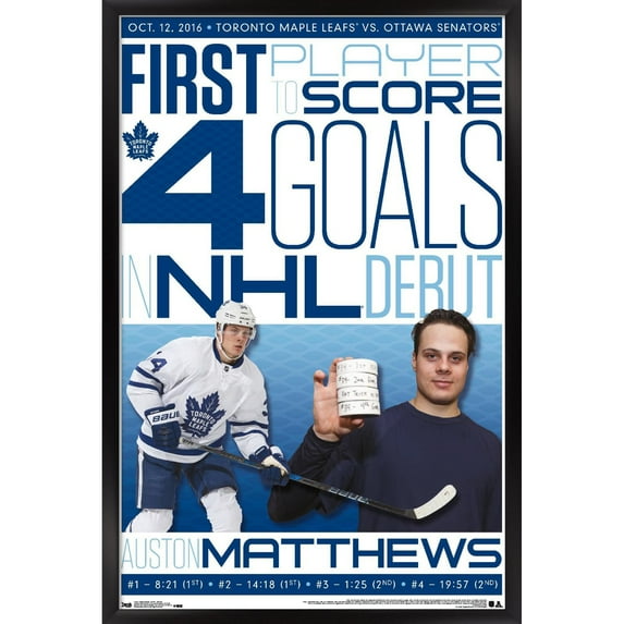 Auston Matthews Toronto Maple Leafs 35.75'' x 24.25'' Framed Player History Poster