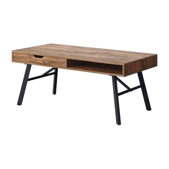 Auston Rustic Brown Engineered Wood Grain Finish Coffee Table