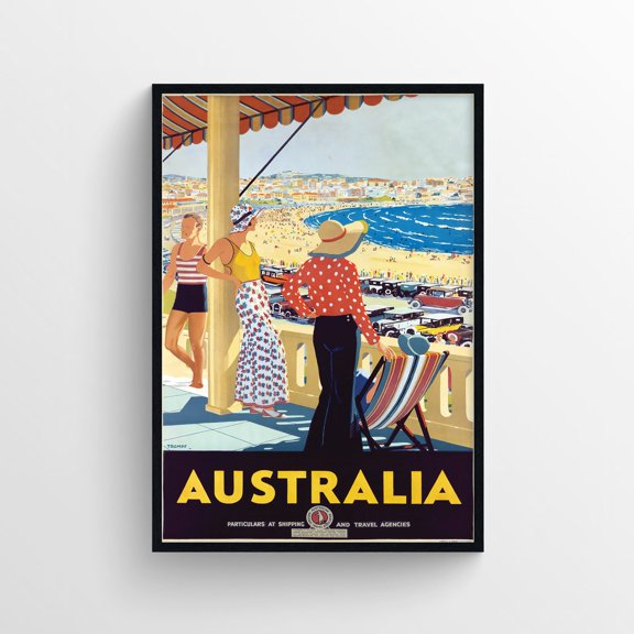 Australia 1929 Poster, Newyork Travel Print, Travel Print, Retro Travel Poster, Australia Poster, Wall Travel Art Print,Art Travel Wall Art, Modern Wall Decor, 16x24 UNFRAMED