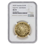 Australia 2023-P 1oz Gold Super Pit Coin MS-70 $100 NGC MS70 Perth Mint