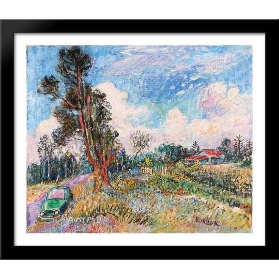 Australia 32x28 Large Black Wood Framed Print Art by David Burliuk