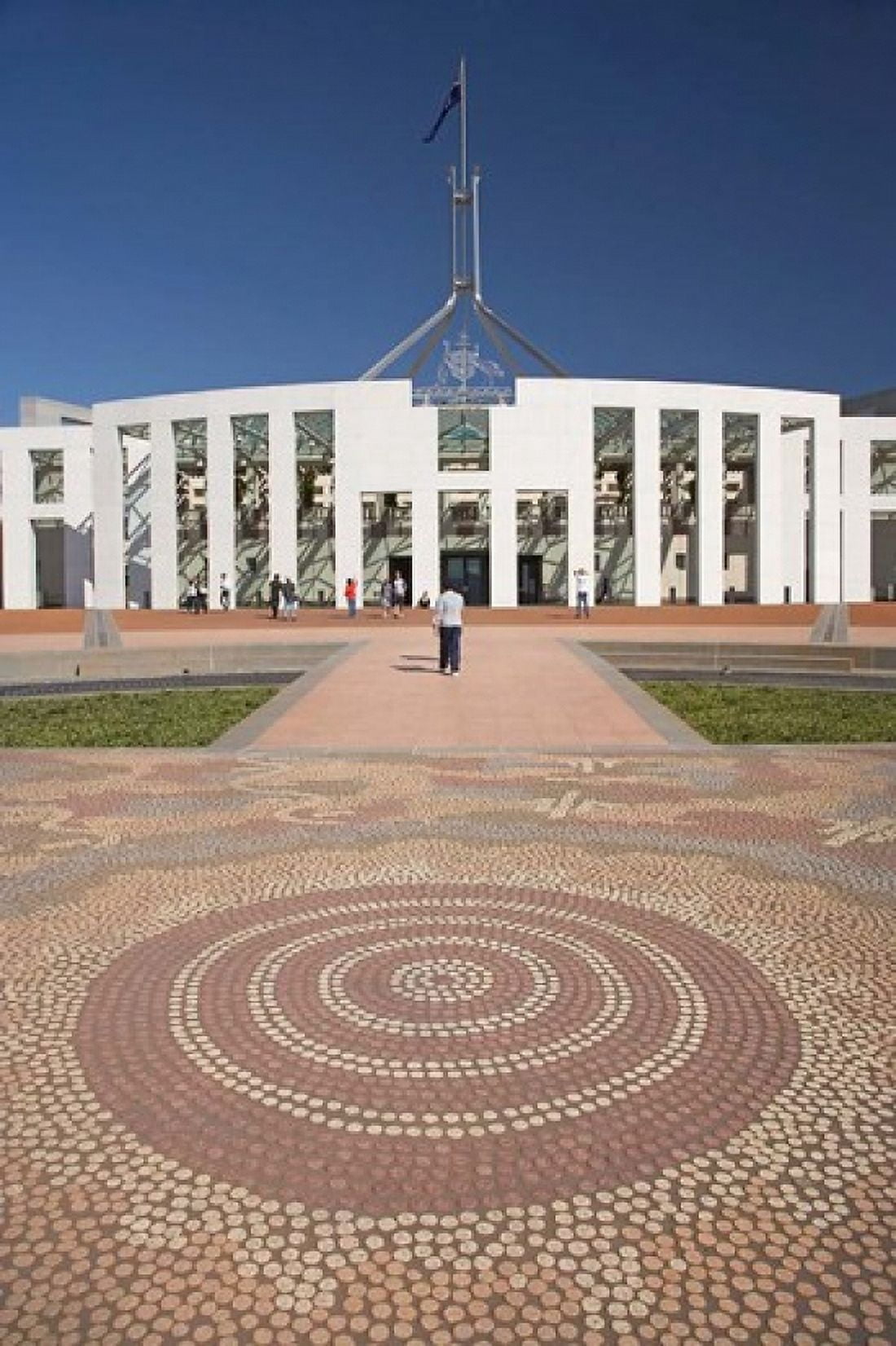 Australia ACT Canberra Tile Parliament House Building Canvas Art - David Wall DanitaDelimont (17 x 26)
