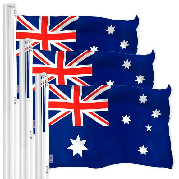 Australia Australian Flag 3x5FT 3-Pack 150D Printed Polyester By G128