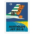 thumbnail image 1 of Australia (Australie) - TAI (Transports Aérien Internationaux) - Douglas Jet DC-8 - Koala Bear - Vintage Airline Travel Poster by Seguin c.1960s - Fine Art Matte Paper Print (Unframed) 20x26in, 1 of 4