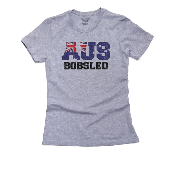 Australia Bobsled - Winter Olympic - Korea - AUS Flag Women's Cotton Grey T-Shirt