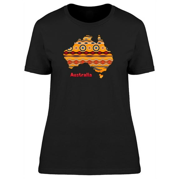 Australia Boho Ethnic Map T-Shirt Women -Image by Shutterstock, Female Large