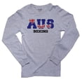 thumbnail image 1 of Australia Boxing - Olympic Games - Rio - Flag Men's Long Sleeve Grey T-Shirt, 1 of 2
