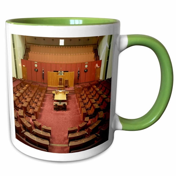 3drose, Australia, Canberra, Parliament House, Capital Hill-au01 Dwa3336 - David Wall, 11oz Two-tone Green Mug