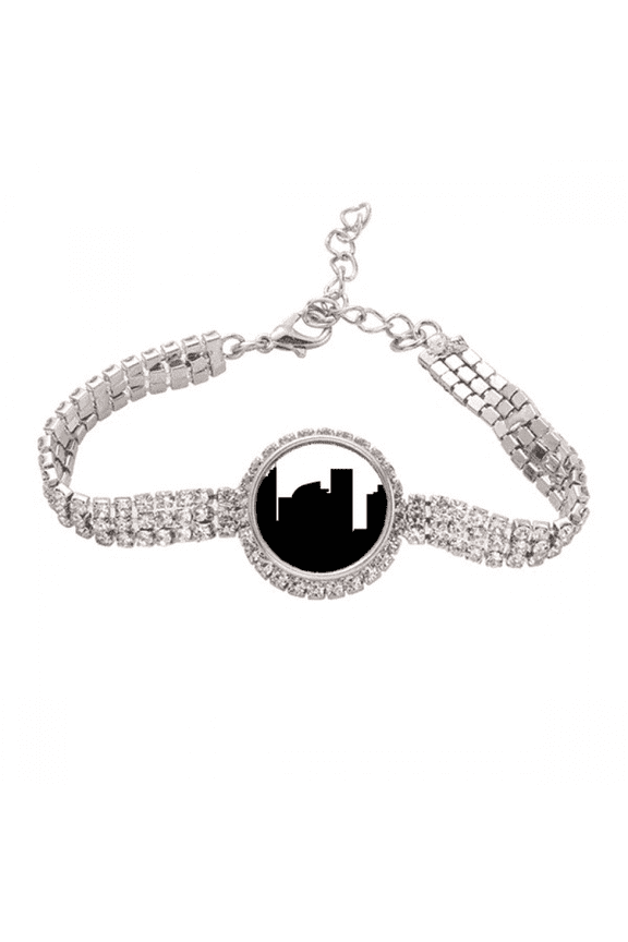 Australia City Landmark Sydney Harbour Bridge Tennis Chain Anklet Bracelet Diamond Jewelry