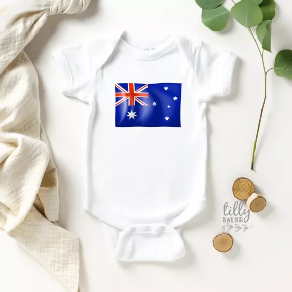 Australia Day Baby Bodysuit, Aussie Aussie Aussie Oi Oi Oi, Australian Flag , Cute Baby Onesie, Baby Bodysuit Lat 4424 Cute Baby Onesie, BABY BODYSUIT LAT 4424