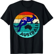 Australia Day - Funny Australian Kangaroo Vintage T-Shirt Black Small