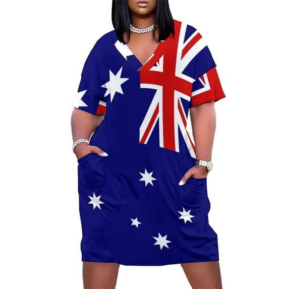 Australia Day Loose Pocket Dress Womens dresses dress party evening elegant luxury celebrity Dance dresses