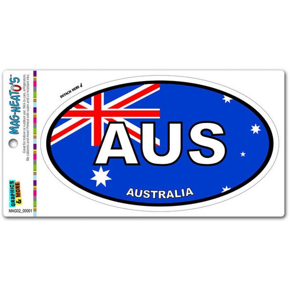 Australia Flag Australian - AUS Euro Oval MAG-NEATO'S(TM) Car/Refrigerator Magnet