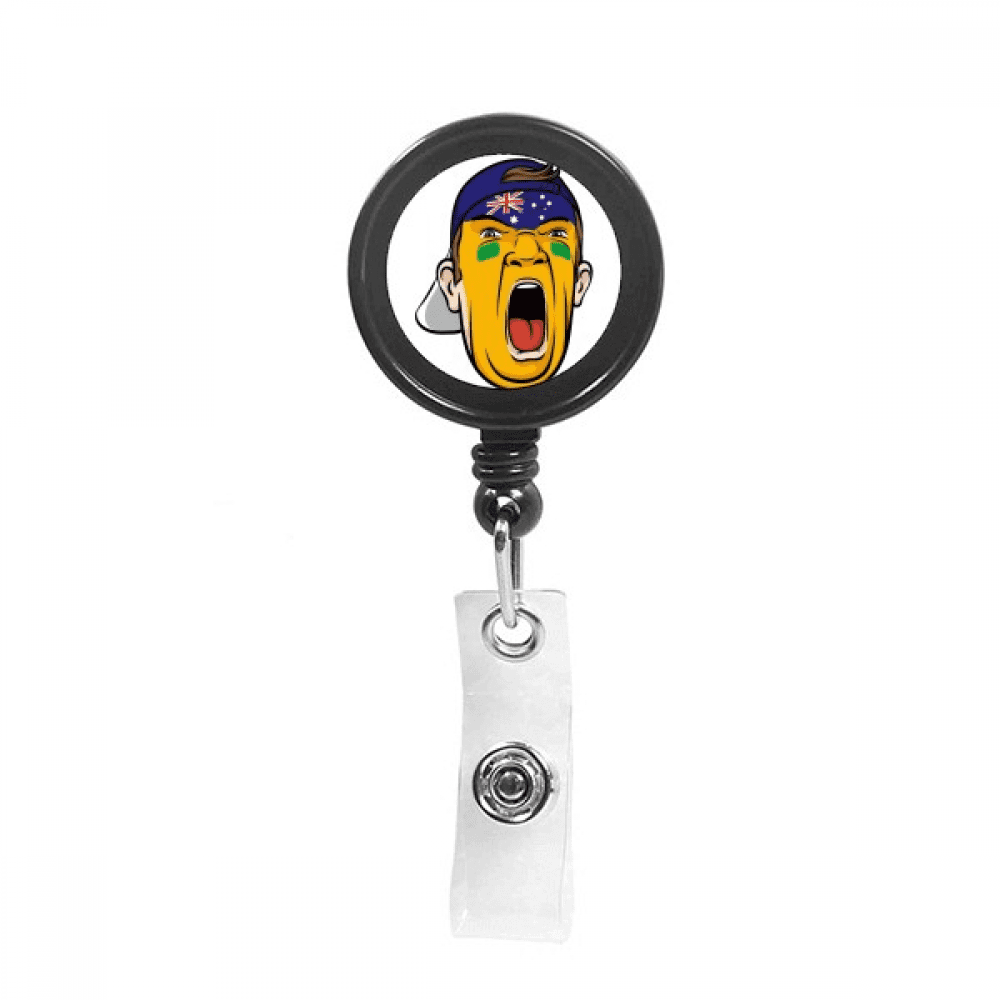 Australia Flag Facial Makeup Head Screang Cap Retractable Keychain Badge Holder ID Badge