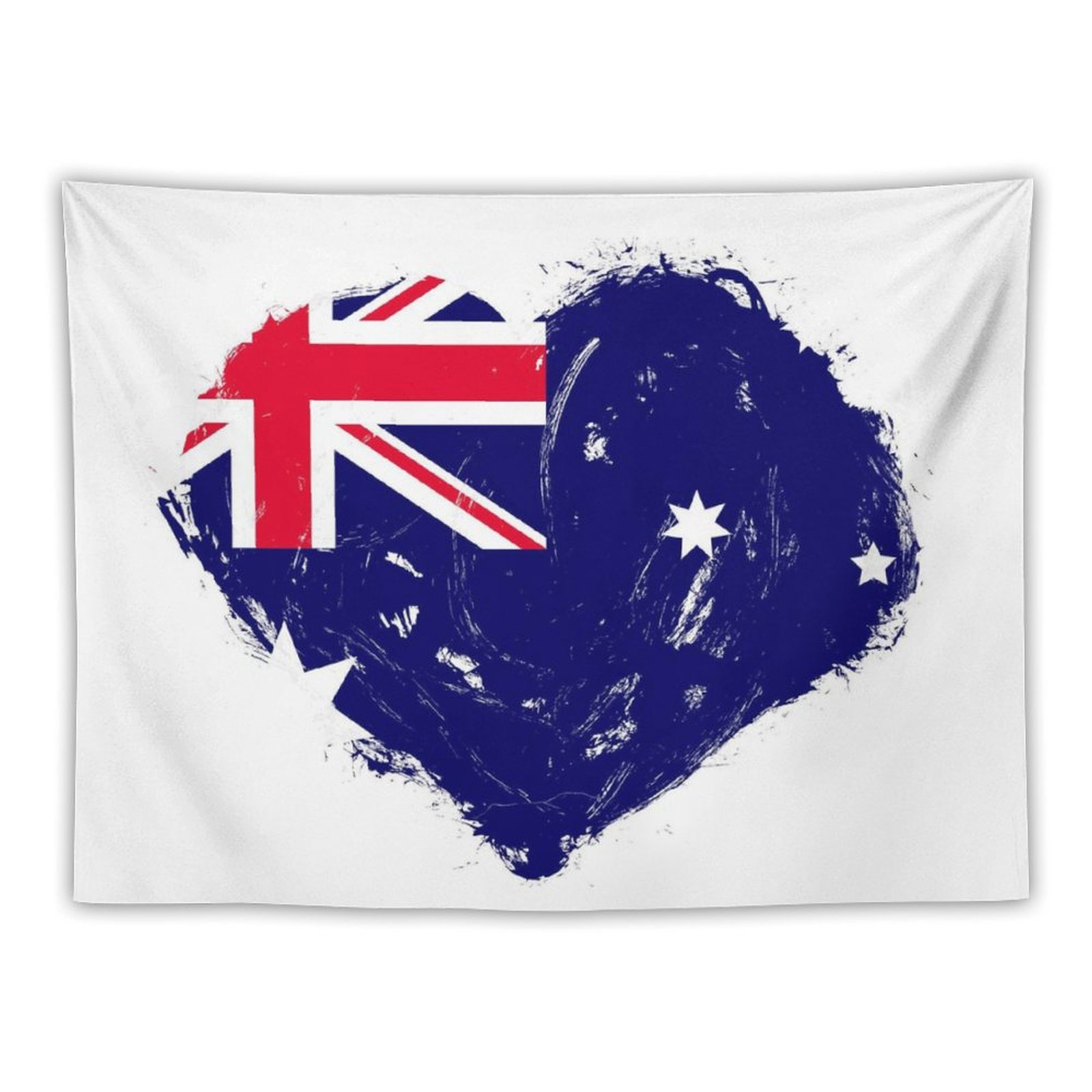 Australia Flag Heart Shape Tapestry, HD Print Wall Art Hanging National