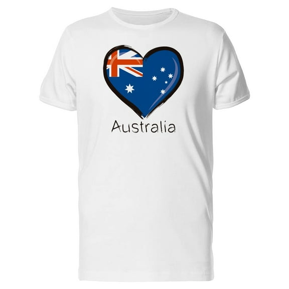Australia Flag Heart T-Shirt Men -Image by Shutterstock, Male Large